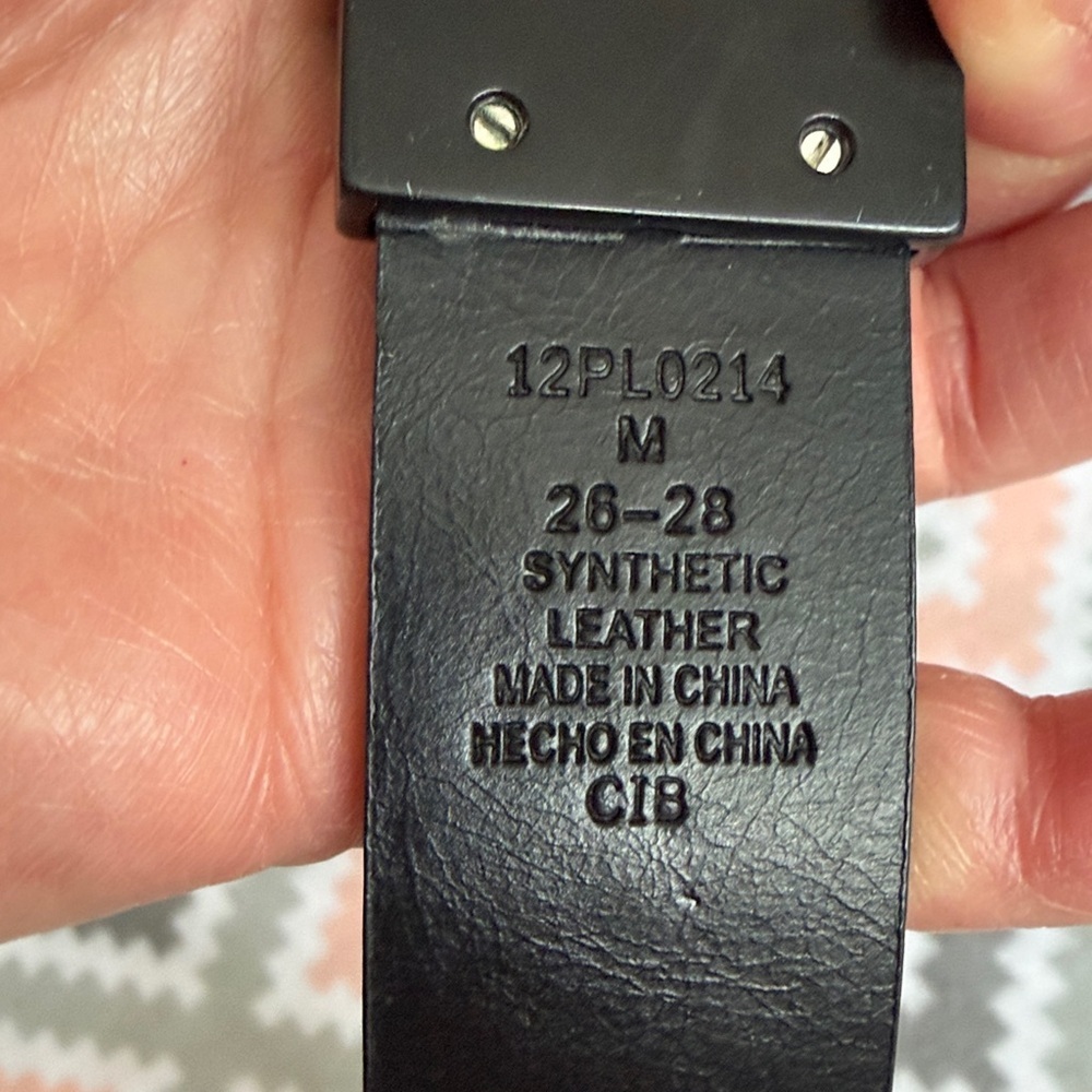 Tony Hawk Black faux Leather Belt M 26-28